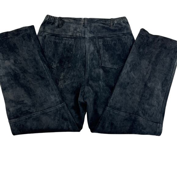 Jessica Holbrook Suede‎ High Waist Straight Leg Pants  Black NWT Size 14 - Picture 5 of 8
